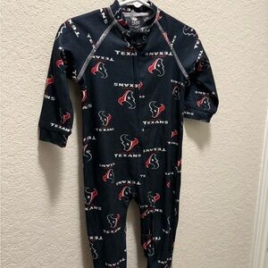 NFL Texans Baby One Piece Footie - Navy and Red Size 6-9 Months